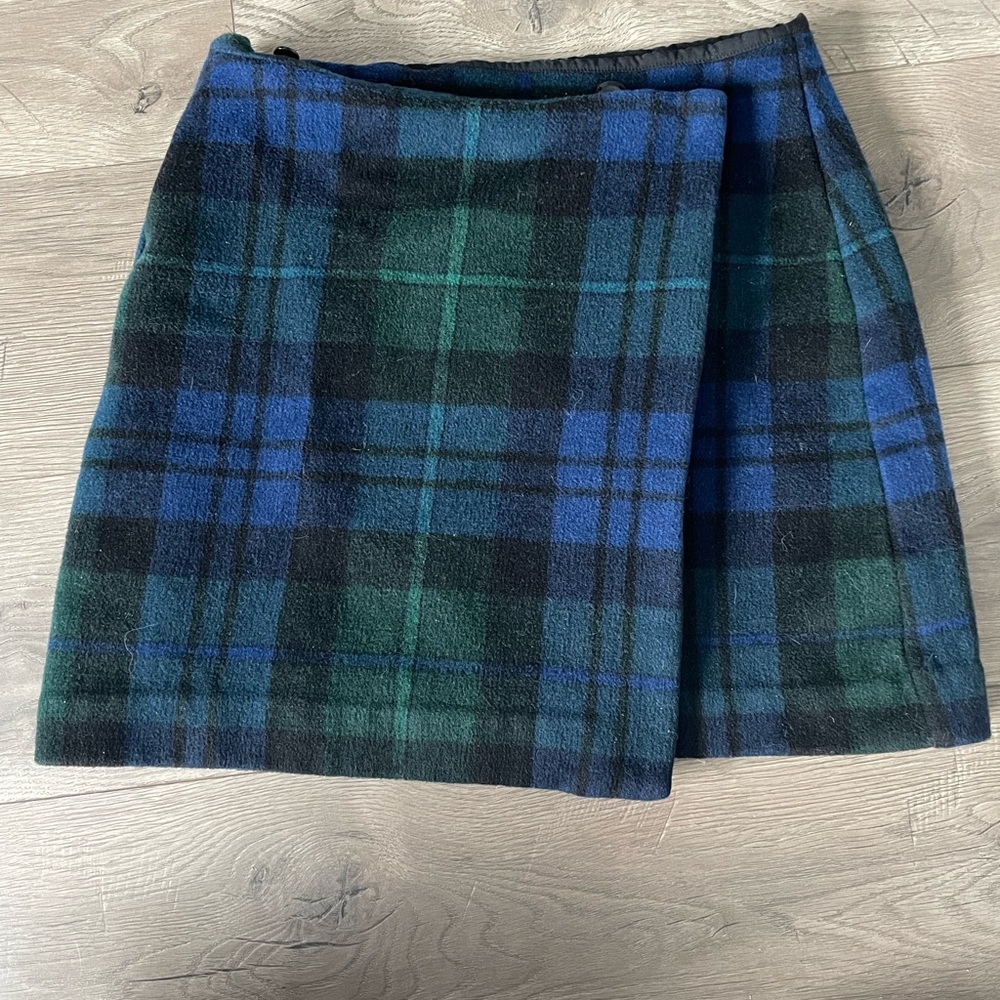 GAP Blue and Green Plaid Mini Skirt